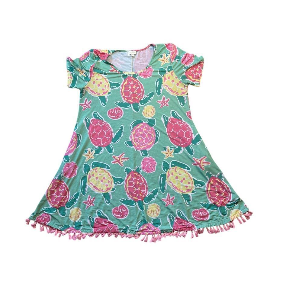 Simply Southern summer dress, Medium; Sea Turtles & Tassels, Beachy; summer fun